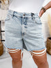 Judy Blue High Waist Rigid Magic Dad Shorts W/ Cell Phone Pocket