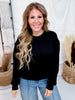 Ultra Soft Crew Neck Black Sweatshirt