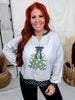 Polka Dot Christmas Tree Pullover With Notched Neckline