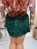 Emerald Green Velvet Hour Sequin Skort