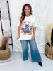 Pink Full Moon With Black Cat Short Sleeve Graphic Tee