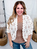Cream & Latte Long Sleeve Open Knit Cardigan