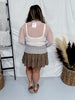 White Mesh Turtleneck Dot Matrix Top