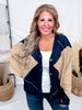 Navy & Brown Argyle Sweater Cardigan