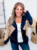 Navy & Brown Argyle Sweater Cardigan