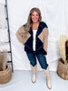 Navy & Brown Argyle Sweater Cardigan