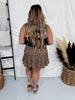 High-Waist Leopard Knit Skirt W Smoked Waist