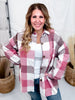 Pink Plaid Button Down Flannel Shacket