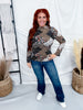 Black & Mocha Floral Patchwork Top With Lettuce Edge Hems