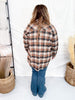 Button Front Brown Plaid Flannel