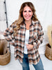 Button Front Brown Plaid Flannel