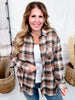 Button Front Brown Plaid Flannel