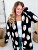 Black & White Pumpkin Print Cardigan