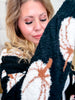 Black & White Pumpkin Print Cardigan