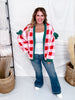 Christmas Theme Open Sweater Cardigan W/ Ribbon Detail