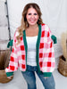 Christmas Theme Open Sweater Cardigan W/ Ribbon Detail