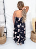 Western Horse Print Midi Dress With Drop Waist