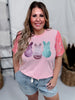 Sequin Short Sleeve Top W/ Bunny Patches