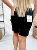 RFM Black High Waist Frayed Hem Bermuda Shorts
