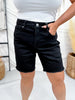RFM Black High Waist Frayed Hem Bermuda Shorts