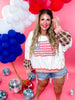Patchwork American Flag French Terry Sweatshirt