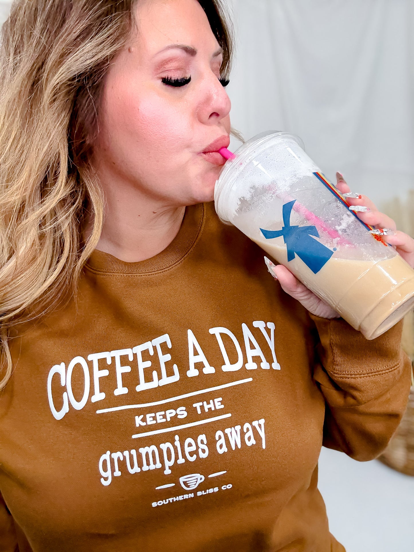 Coffee A Day Keeps The Grumpies Away Graphic Sweatshirt