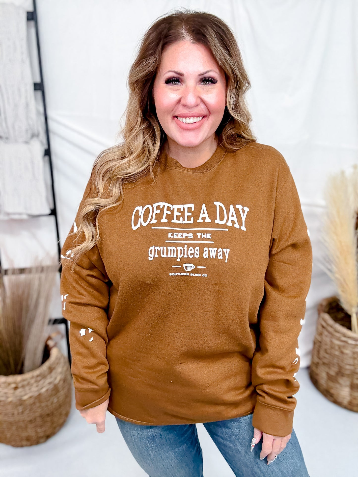 Coffee A Day Keeps The Grumpies Away Graphic Sweatshirt