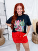 Red Sequin Velvet Hour Skort