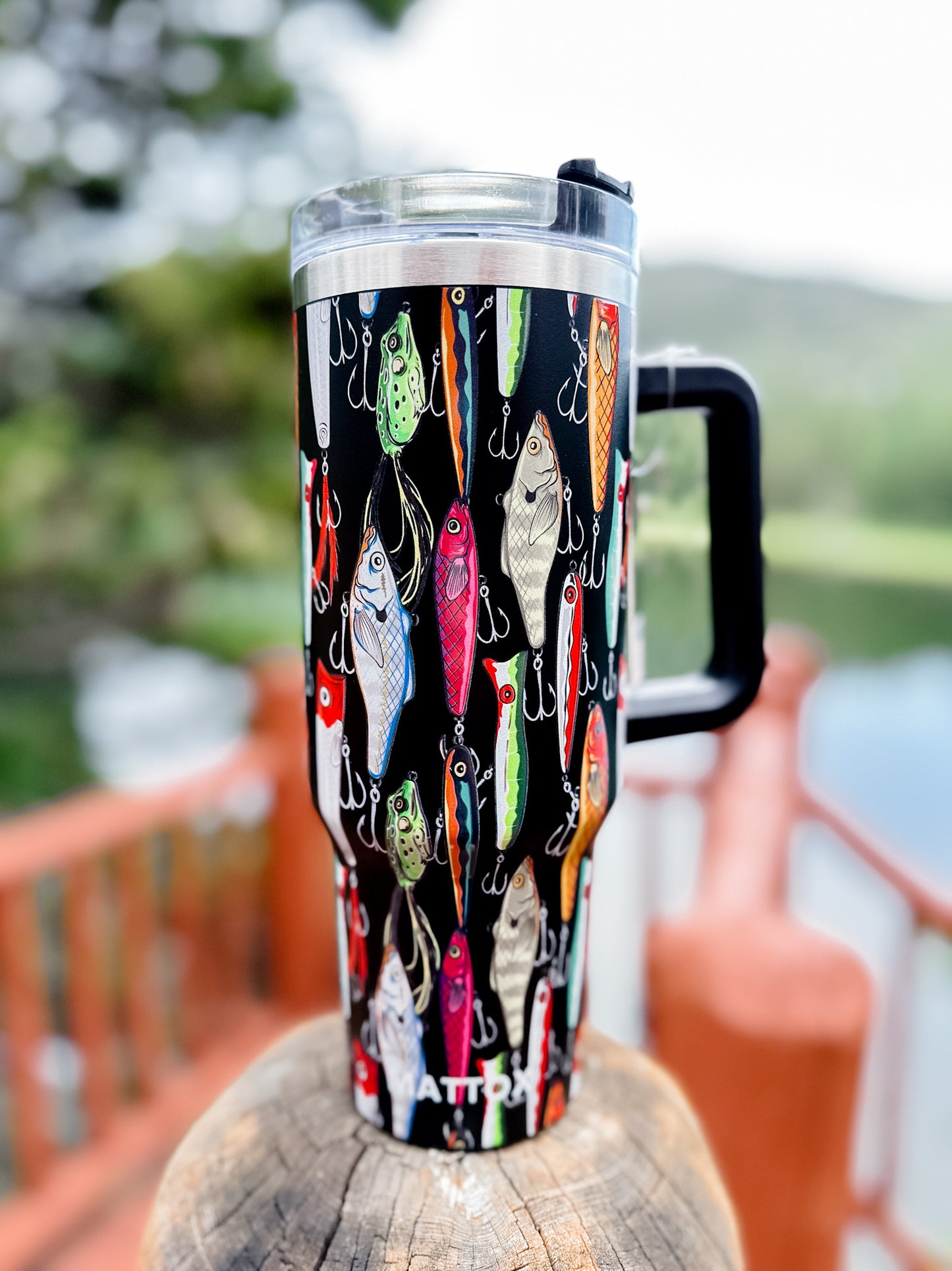 Fishing Lures 40oz Tumbler W/ Straw