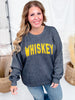 Textured Whiskey Long Sleeve Knit Sweatshirt