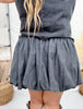 Charcoal Souffle Puff Mini Skirt