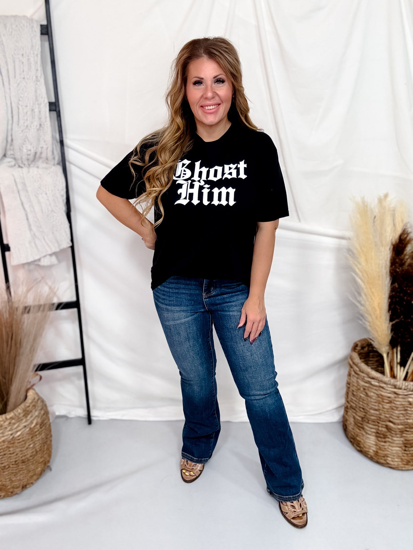 Ghost Him Black Short Sleeve Graphic Tee