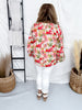Poppy Print Blouse With Balloon Sleeves