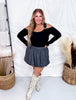 Black Long Sleeve Top With Overall Straps