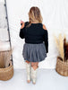 Black Long Sleeve Top With Overall Straps