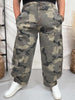 Olive & Gray Camo Print Cropped Barrel Leg Pants