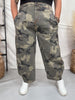 Olive & Gray Camo Print Cropped Barrel Leg Pants