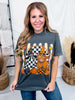 Halloween Highland Cow & Ghost Short Sleeve Graphic Tee