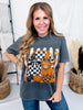 Halloween Highland Cow & Ghost Short Sleeve Graphic Tee