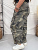 Olive & Gray Camo Print Cropped Barrel Leg Pants
