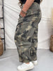 Olive & Gray Camo Print Cropped Barrel Leg Pants