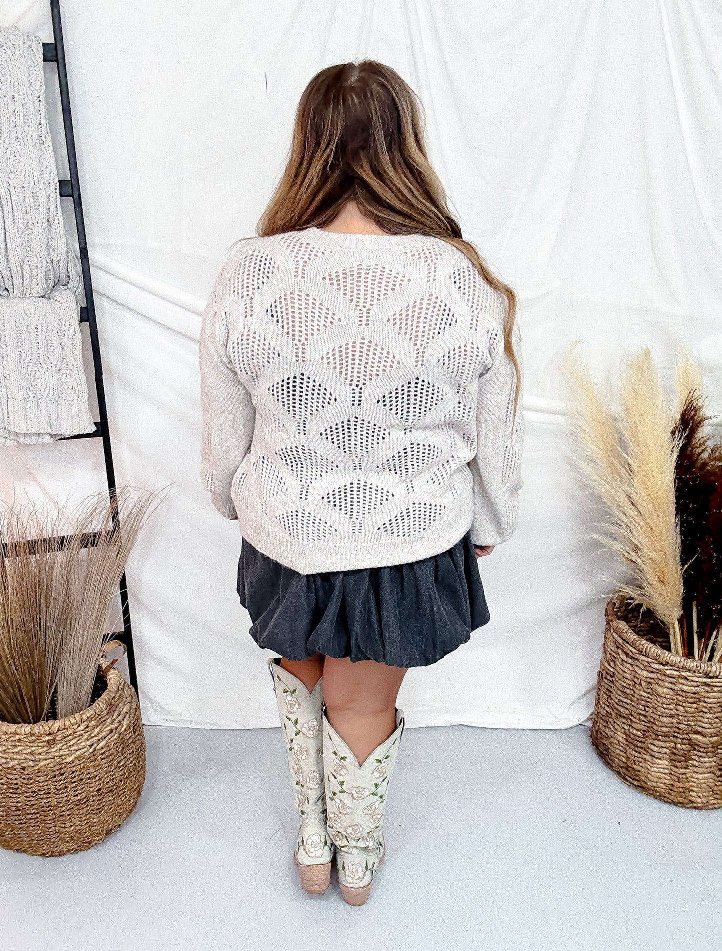 Pastel Rainbow Open Knit Sweater