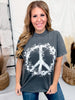 Floral Peace Sign Short Sleeve Graphic Tee