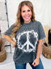 Floral Peace Sign Short Sleeve Graphic Tee