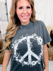Floral Peace Sign Short Sleeve Graphic Tee