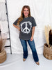 Floral Peace Sign Short Sleeve Graphic Tee