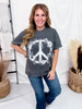Floral Peace Sign Short Sleeve Graphic Tee