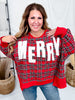 Merry Letter Patches Plaid Long Sleeve Sweatshirt