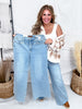 Judy Blue High Waist Retro Wide Jeans With Quilt Stitching