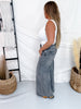 Judy Blue Faded Grey Mid Rise Palazzo Jeans W/ Split Back Yoke